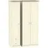 Vienna 3-Door Wardrobe with 2 Drawers - Cream