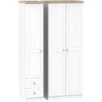 Vienna 3-Door Wardrobe with 2 Drawers - Porcelain