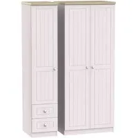Vienna 3-Door Wardrobe with Drawers - Cashmere
