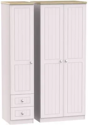 Vienna 3-Door Wardrobe with Drawers - Cashmere
