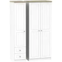 Vienna 3-Door Wardrobe with Drawers - Porcelain