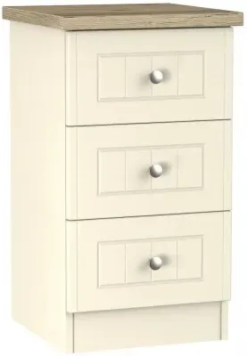 Vienna 3 Drawer Bedside Cabinet - Cream image