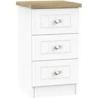 Vienna 3 Drawer Bedside Cabinet - Porcelain