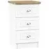 Vienna 3 Drawer Bedside Cabinet - Porcelain