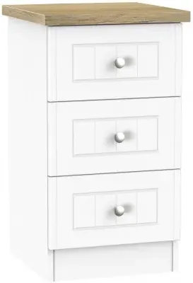 Vienna 3 Drawer Bedside Cabinet - Porcelain image