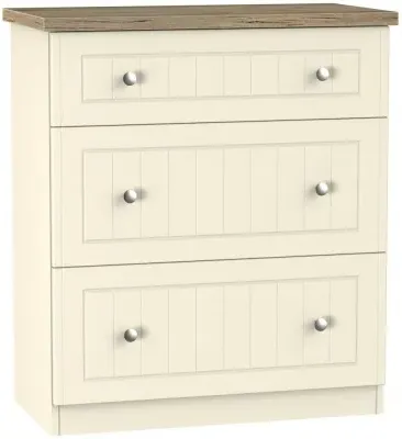 Vienna 3 Drawer Deep Chest - Cream image