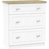 Vienna 3 Drawer Deep Chest - Porcelain