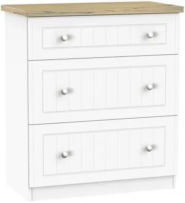 Vienna 3 Drawer Deep Chest - Porcelain