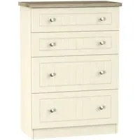 Vienna 4 Drawer Deep Chest - Cream