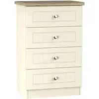 Vienna 4 Drawer Midi Chest - Cream