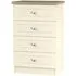 Vienna 4 Drawer Midi Chest - Cream