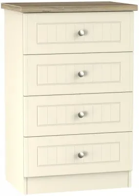 Vienna 4 Drawer Midi Chest - Cream