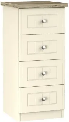 Vienna 4 Drawer Narrow Chest - Cream