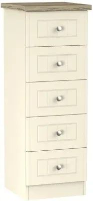 Vienna 5 Drawer Narrow Chest - Cream image