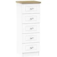 Vienna 5 Drawer Narrow Chest - Porcelain