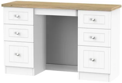 Vienna 6 Drawer Double Dressing Table - Porcelain