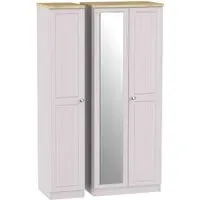 Vienna Tall 3 Door Triple Wardrobe with Mirror - Kaschmir Ash