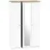Vienna Tall 3 Door Triple Wardrobe with Mirror - Porcelain