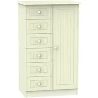Warwick 1 Door Midi Wardrobe - Cream