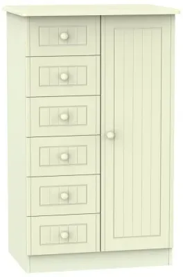 Warwick 1 Door Midi Wardrobe - Cream image