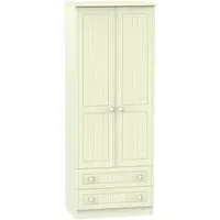 Warwick 2 Door 2 Drawer Tall Wardrobe - Cream