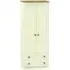 Warwick 2 Door 2 Drawer Tall Wardrobe - Cream, Oak