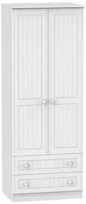 Warwick 2 Door 2 Drawer Tall Wardrobe - White