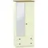 Warwick 2 Door Combi Wardrobe with Mirror - Cream, Oak