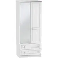 Warwick 2 Door Combi Wardrobe with Mirror - White