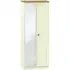 Warwick 2 Door Tall Wardrobe with Mirror - Cream, Oak