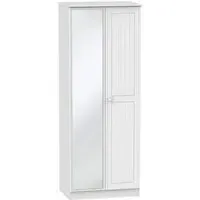 Warwick 2 Door Tall Wardrobe with Mirror - White