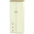 Warwick 2 Door Wardrobe with 3 Drawers - Cream, Oak