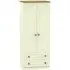 Warwick 2 Door Wardrobe with Drawers - Cream, Oak