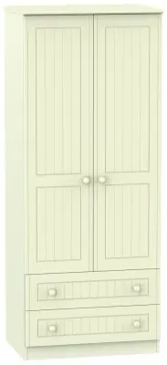 Warwick 2 Door Wardrobe with Drawers - Cream image