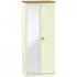 Warwick 2 Door Wardrobe with Mirror - Cream, Oak
