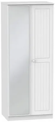 Warwick 2 Door Wardrobe with Mirror - White