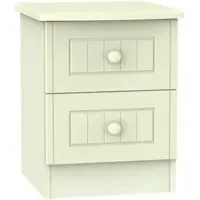Warwick 2 Drawer Bedside Cabinet - Cream