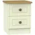 Warwick 2 Drawer Bedside Cabinet - Cream, Oak