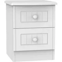 Warwick 2 Drawer Bedside Cabinet - White