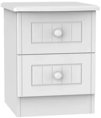 Warwick 2 Drawer Bedside Cabinet - White