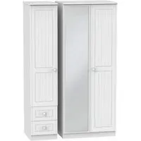 Warwick 3 Door Combi Wardrobe with Mirror and Drawers - White