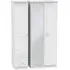 Warwick 3 Door Combi Wardrobe with Mirror and Drawers - White