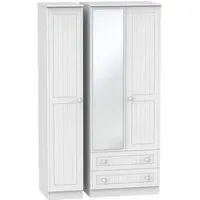 Warwick 3 Door Combi Wardrobe with Mirror and Drawers - White
