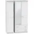 Warwick 3 Door Combi Wardrobe with Mirror and Drawers - White