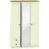 Warwick 3 Door Tall Combi Wardrobe with Mirror - Cream, Oak