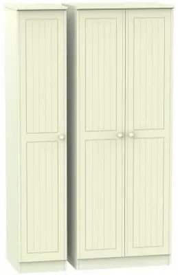Warwick 3 Door Tall Wardrobe - Cream image