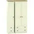 Warwick 3 Door Tall Wardrobe with 4 Drawers - Cream, Oak