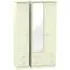 Warwick 3-Door Tall Wardrobe with Mirror - Cream