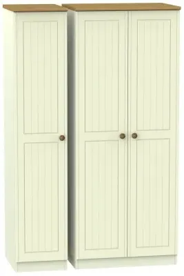 Warwick 3 Door Triple Wardrobe - Cream image