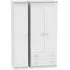 Warwick 3-Door Triple Wardrobe with Storage - White